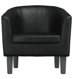 Fauteuil cabriolet noir similicuir