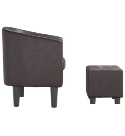 Fauteuil cabriolet avec repose-pied marron similicuir