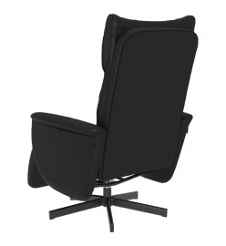 Fauteuil inclinable avec repose-pieds noir similicuir