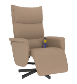 Fauteuil inclinable de massage repose-pieds cappuccino