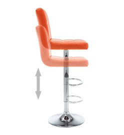 Tabourets de bar lot de 2 orange similicuir