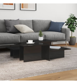 Tables basses 2 pcs noir brillant bois d'ingénierie