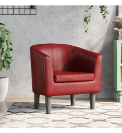 Fauteuil cabriolet rouge bordeaux similicuir