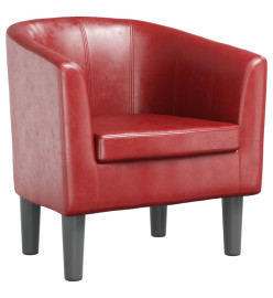 Fauteuil cabriolet rouge bordeaux similicuir