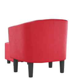 Fauteuil cabriolet avec repose-pied rouge similicuir