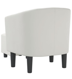 Fauteuil cabriolet avec repose-pied blanc similicuir