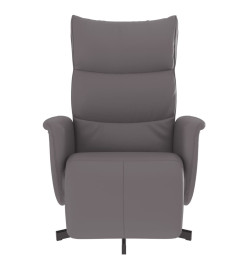 Fauteuil inclinable avec repose-pieds gris similicuir