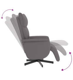 Fauteuil inclinable avec repose-pieds gris similicuir