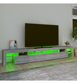 Meuble TV avec lumières LED Sonoma gris 260x36,5x40 cm