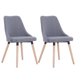 Chaises à manger lot de 2 gris clair tissu