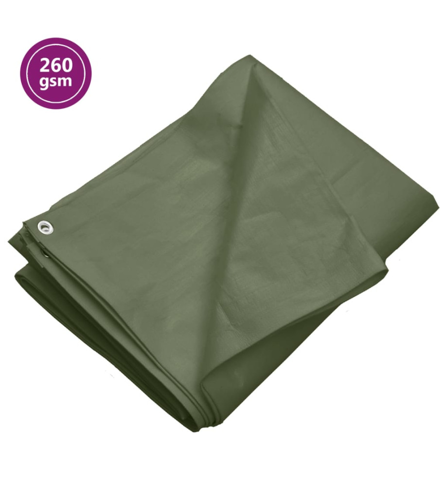 Bâche 260 g/m² 6x6 m Vert PEHD