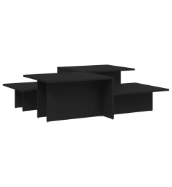 Tables basses 2 pcs Noir Bois d'ingénierie