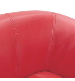 Fauteuil cabriolet rouge similicuir