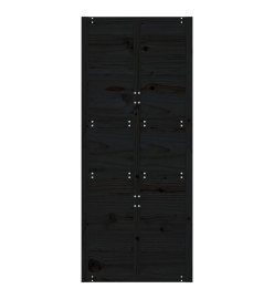 Porte de grange Noir 90x1,8x214 cm Bois massif de pin