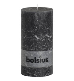 Bolsius Bougie pilier rustique 200x100 mm Anthracite 4 pcs