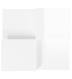 Tables basses 2 pcs blanc brillant bois d'ingénierie