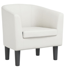 Fauteuil cabriolet blanc similicuir