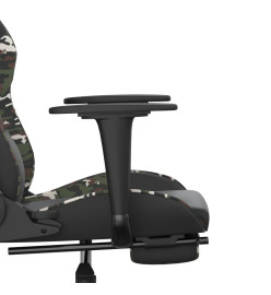 Chaise de jeu de massage repose-pied Noir&Camouflage Similicuir