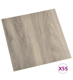 Planches de plancher autoadhésives 55 pcs PVC 5,11 m² Taupe