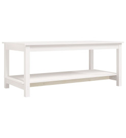 Table basse Blanc 110x55x45 cm Bois massif de pin