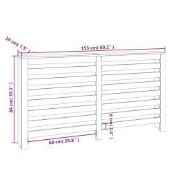 Cache-radiateur Noir 153x19x84 cm Bois massif de pin