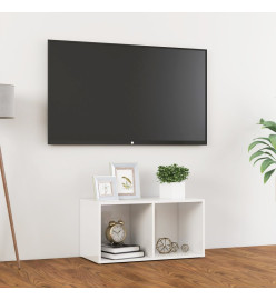Meuble TV Blanc brillant 72x35x36,5 cm Aggloméré
