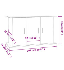 Support pour aquarium chêne fumé 101x41x58 cm bois d'ingénierie