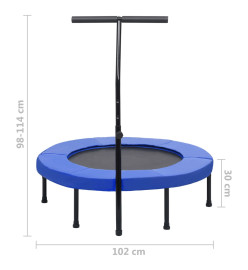 Trampoline de fitness avec poignée et coussin de sécurité 102cm