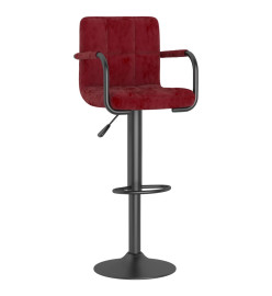 Tabourets de bar lot de 2 rouge bordeaux velours