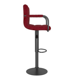 Tabourets de bar lot de 2 rouge bordeaux velours