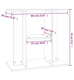 Support pour aquarium chêne marron 60x30x60cm bois d'ingénierie