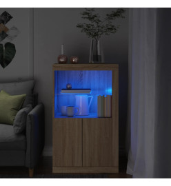 Armoire latérale avec lumières LED chêne sonoma