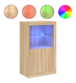 Armoire latérale avec lumières LED chêne sonoma