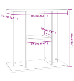 Support pour aquarium gris béton 60x30x60 cm bois d'ingénierie