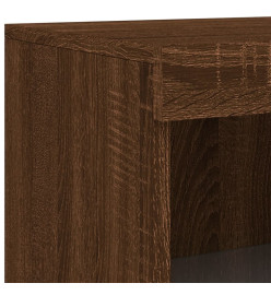 Armoire latérale avec lumières LED chêne marron bois ingénierie