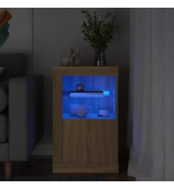 Armoire latérale avec lumières LED chêne sonoma