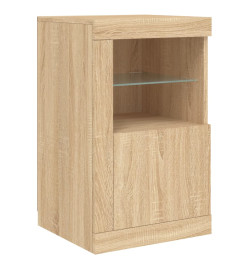 Armoire latérale avec lumières LED chêne sonoma