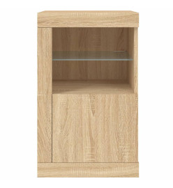 Armoire latérale avec lumières LED chêne sonoma