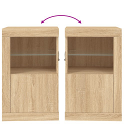 Armoire latérale avec lumières LED chêne sonoma