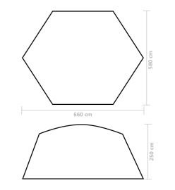 Tente de piscine Tissu 660x580x250 cm Vert