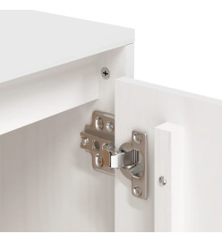 Buffet blanc 110x34x75 cm bois massif de pin