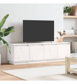 Meuble TV Blanc 156x37x45 cm Bois de pin massif