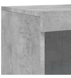 Armoire latérale avec lumières LED gris béton bois d'ingénierie