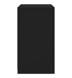 Armoire latérale avec lumières LED noir bois d'ingénierie
