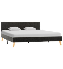 Cadre de lit Gris foncé Tissu 160 x 200 cm