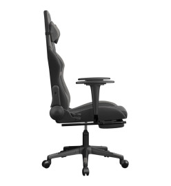 Chaise de jeu de massage avec repose-pied Noir&Gris Similicuir