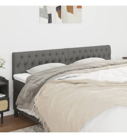Têtes de lit 2 pcs Gris foncé 100x7x78/88 cm Tissu