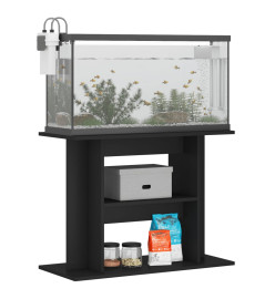 Support pour aquarium noir 80x35x60 cm bois d'ingénierie