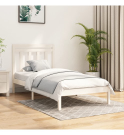 Cadre de lit Blanc Bois massif 90x200 cm