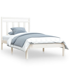 Cadre de lit Blanc Bois massif 90x200 cm
